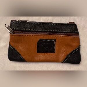 Tan and Black Leather Coin bag from Moosonee